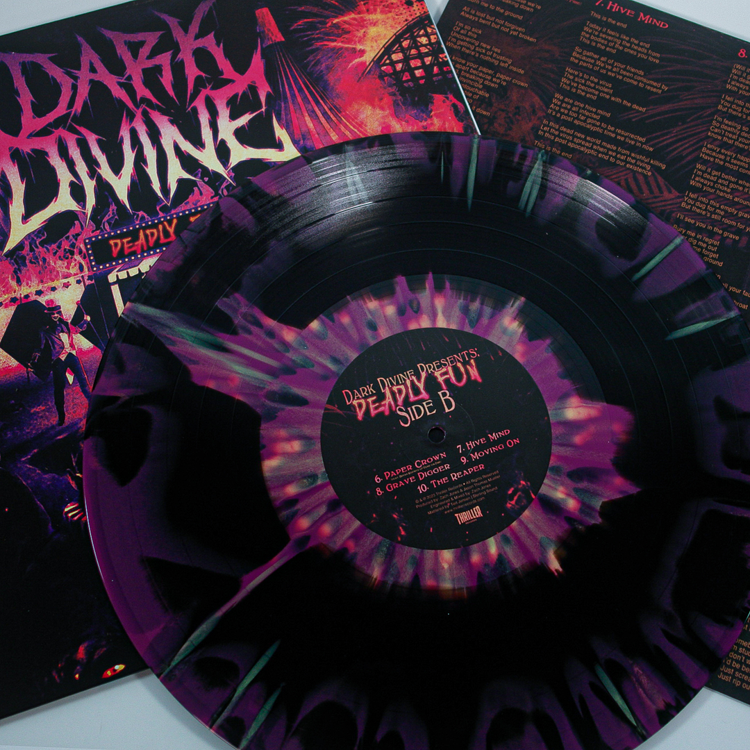 Dark Divine - “Deadly Fun” Purple Smush w/ Yellow Splatter Vinyl Dark Divine - “Deadly Fun” Purple Smush w/ Yellow Splatter Vinyl