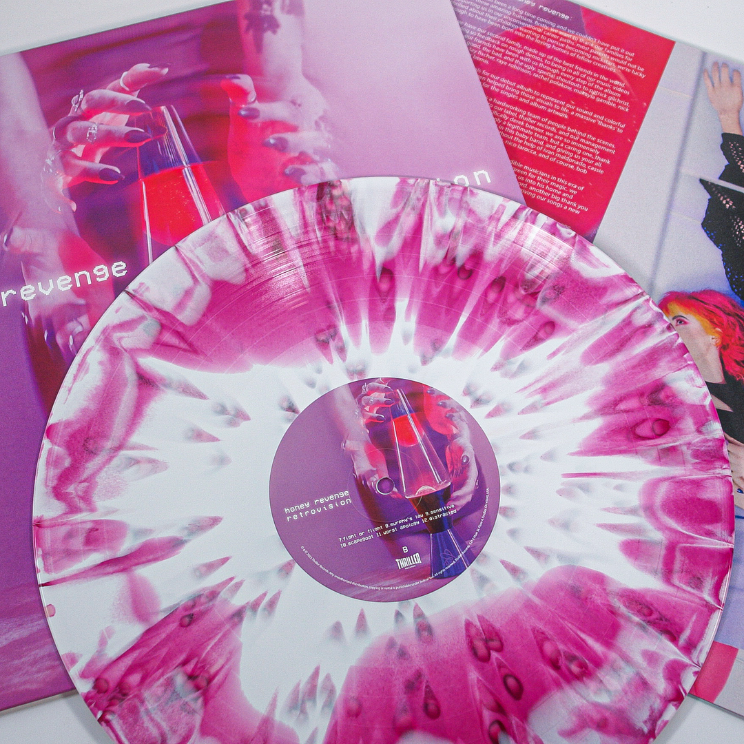 Honey Revenge Retrovision レコード LP Honey Revenge - “Retrovision” Purple Smush w/ Pink Splatter Vinyl